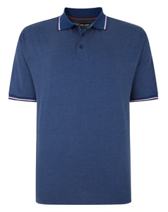 KAM Dobby-Print-Jersey-Poloshirt Moonlight